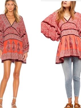 Free People
Free People Luna Scarf Printed Long Sleeve Tunic/Dress , sz L